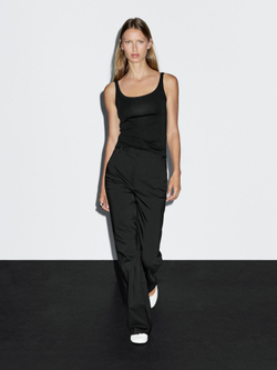 Massimo Dutti Расклешенные брюки-стрейч, черный