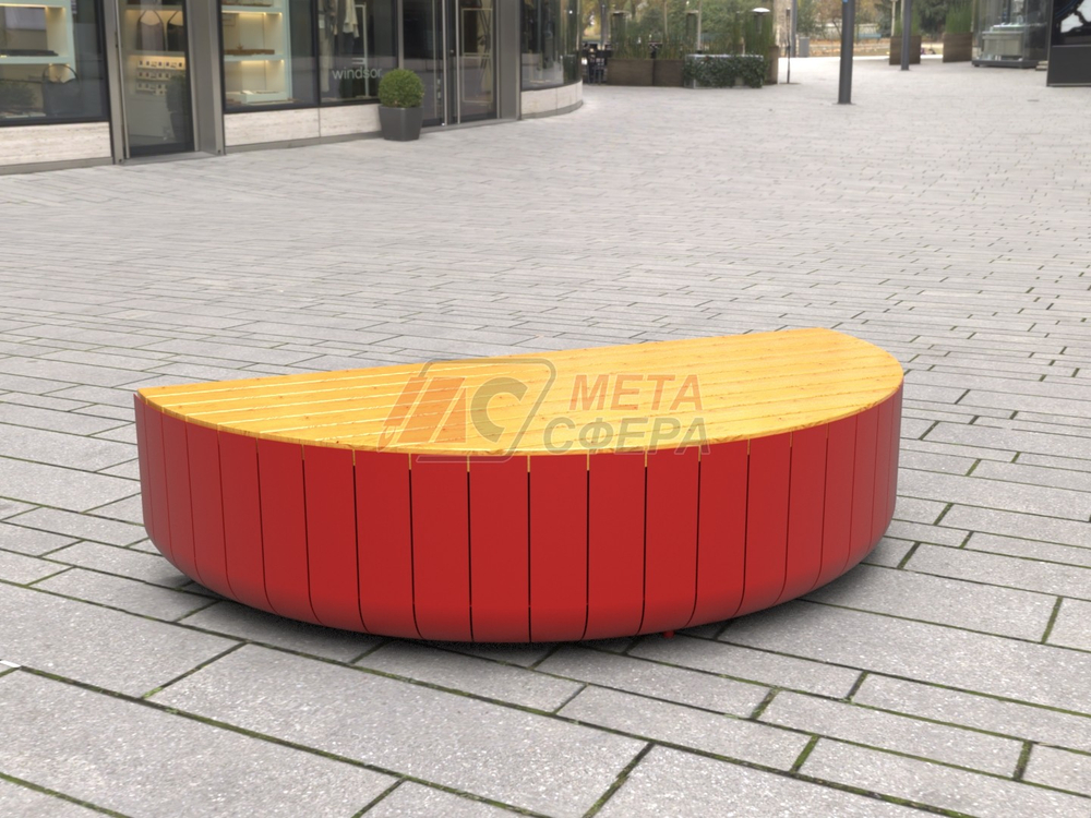 Лавка-тумба полукруглая STRIPES