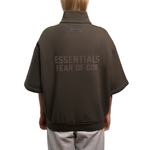 Fear Of God Essentials Half-Zip 3/4 Sleeve Shirt "Off Black"