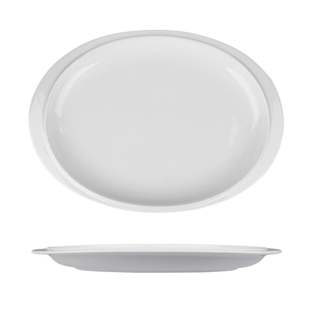 Блюдо овальное 30*21,5 см h3 см с бортом белое фарфор NEW P.L. Proff Cuisine [3]