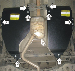 Усиленная защита Motodor топл. бака. 3 мм, сталь. для Volkswagen Tiguan 2007-2011,Volkswagen Tiguan 2011-2016 арт.12721