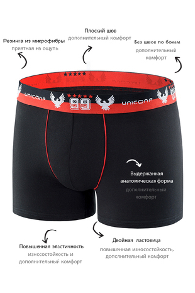 Мужские трусы BB12 Черный Uniconf