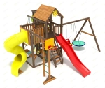 Детская площадка IgraGrad Панда Фани с балконом (две трубы)