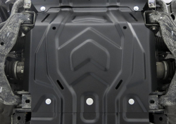 Защита картера Rival для Mitsubishi L200 V (V - 2.4D) 2015-2019 2018-н.в./Mitsubishi Pajero Sport III (V - 2.4D; 3.0) 2016-2021 2021-н.в., сталь 1.8 мм, с крепежом (устанавл-ся совместно с 111.4046.2), штампованная, 111.4041.2
