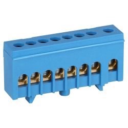 Шина ЭРА NO-224-98 N ноль в изолированном корпусе на DIN-рейку ШНИ-6х9-8-Д синий | Шины N, PE, PEN