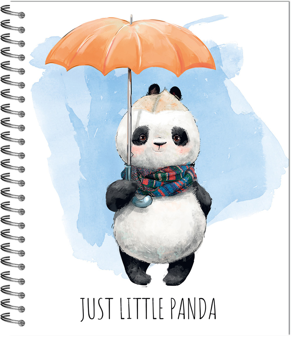 Тетрадь МАЛЕНЬКИЙ ПАНДА 170х203, 96 л. гребень, 4+0+ВД-лак, 4 диз