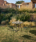 Уличный стол Tella из зеленой стали с разноцветной плиткой 90 см