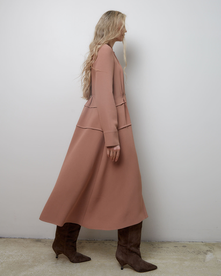 Платье из вискозы Стелла Маккартни карамель