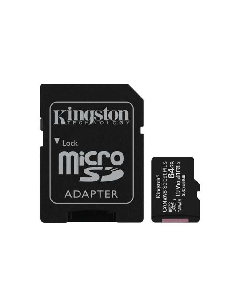 Micro SecureDigital 64Gb Kingston SDCS2/64GB (MicroSDHC Class 10 UHS-I, SD adapter)