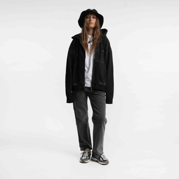 Худи Zip DDesigns in Garment Dyed Black - фото 5