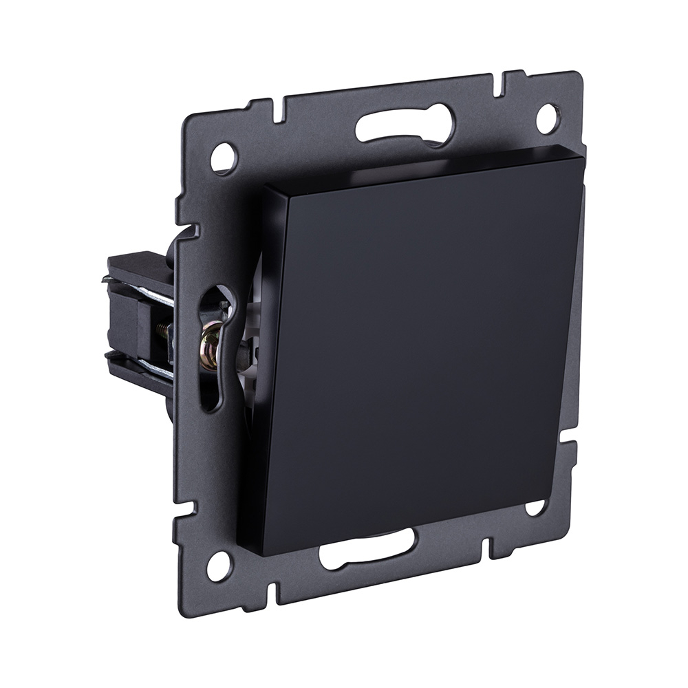 Выключатель 1-клавишный перекрестный 10А/250В, черный Kollinger REA-S-006BK для Aspekt, Eleganz, Reflex