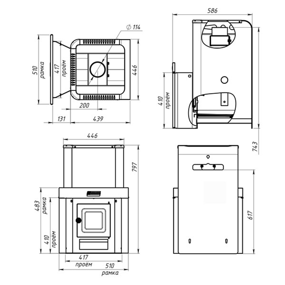Печь банная газо-дровяная Уралочка 24-Н