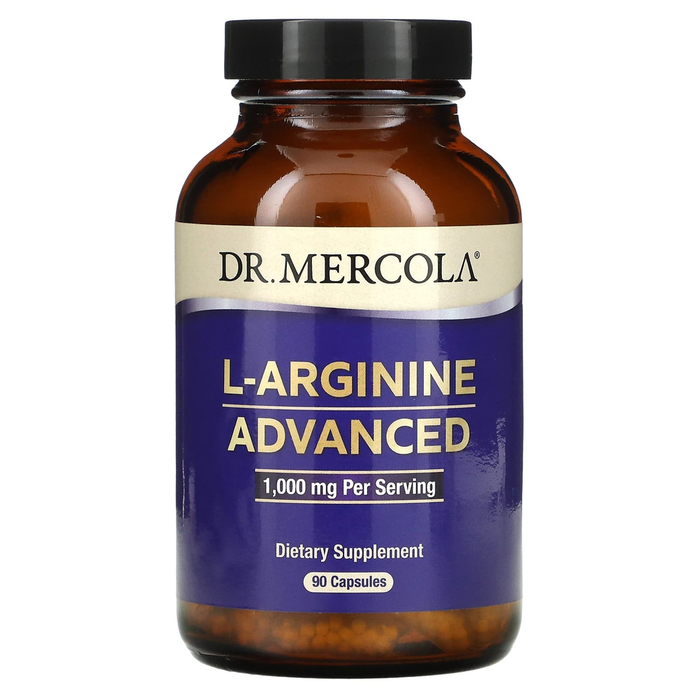 Dr. Mercola, L-аргинин, улучшенная формула, 90 капсул (333 мг в 1 капсуле)