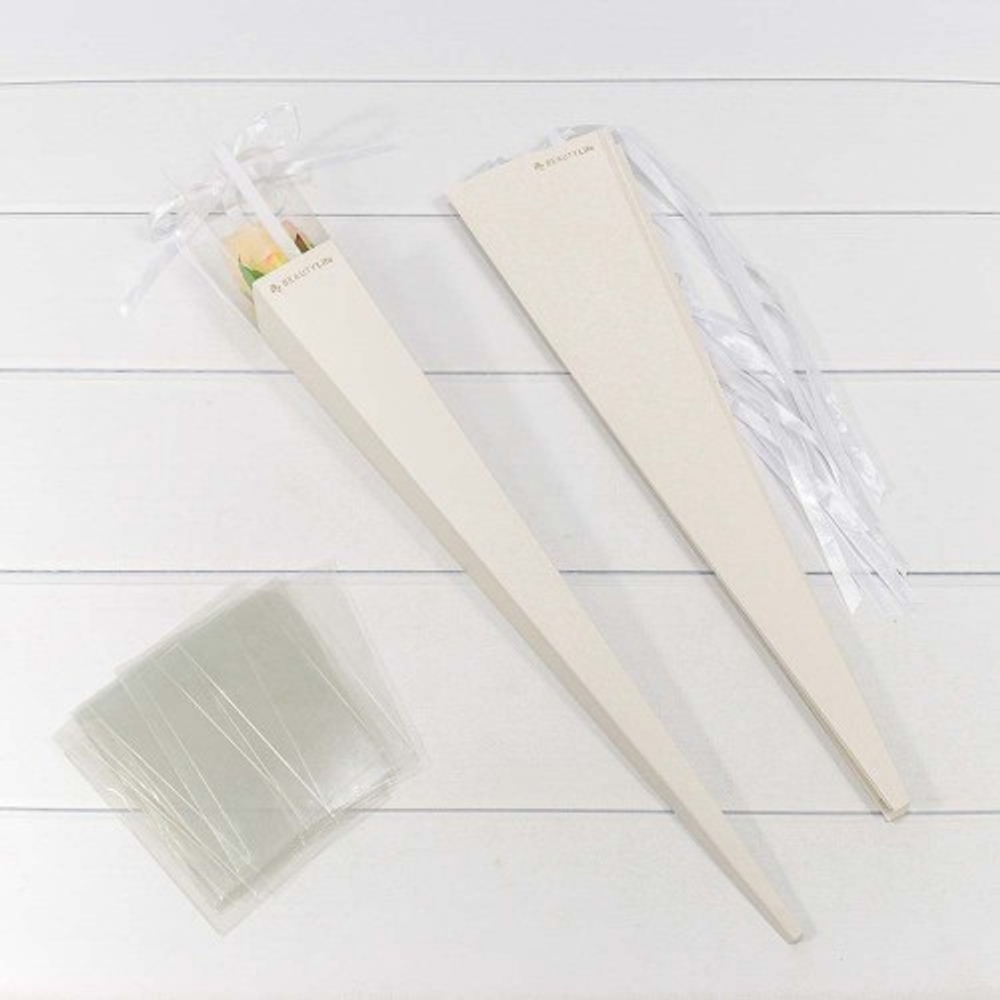 Коробка Ваза для цветов 6х6х60 см "Для одной розы" (Белый)