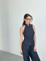 Классический жилет в полоску, Серый