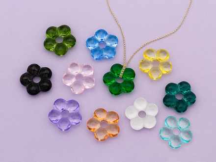 Подвеска-бусина "Цветок" 24мм, стекло