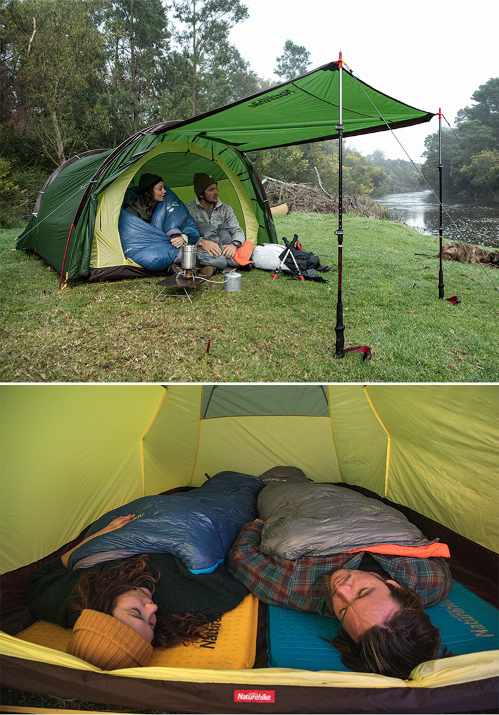 Палатка 2-местная Naturehike Сloud Tunnel NH20ZP006, 20D , зеленый, 6927595761977