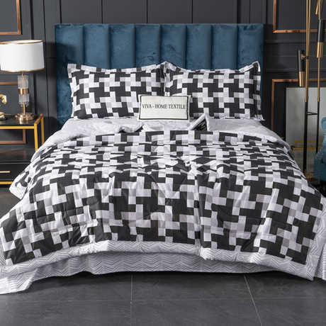 Комплект постельного белья Сатин с Одеялом 100% хлопок 160x80 на резинке OBR059