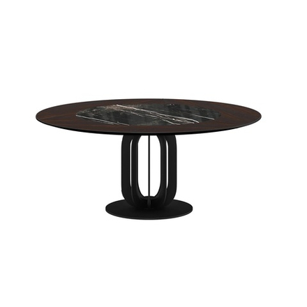 Стол круглый обеденный Ротор керамика /шпон