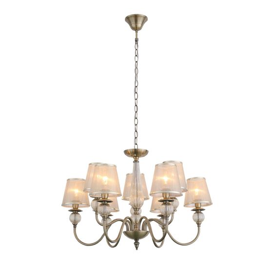 SL185.303.09 Светильник подвесной Бронза, Прозрачный/Бежевый, Бронза E14 9*40W GRAZIA