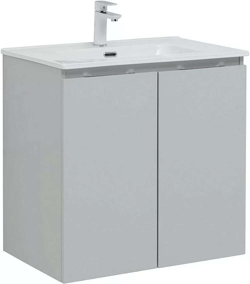 Тумба с раковиной Aquanet Алвита new 303903 70 серый