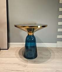 Журнальный столик Bell, Ø50х53 см, синий/золотой