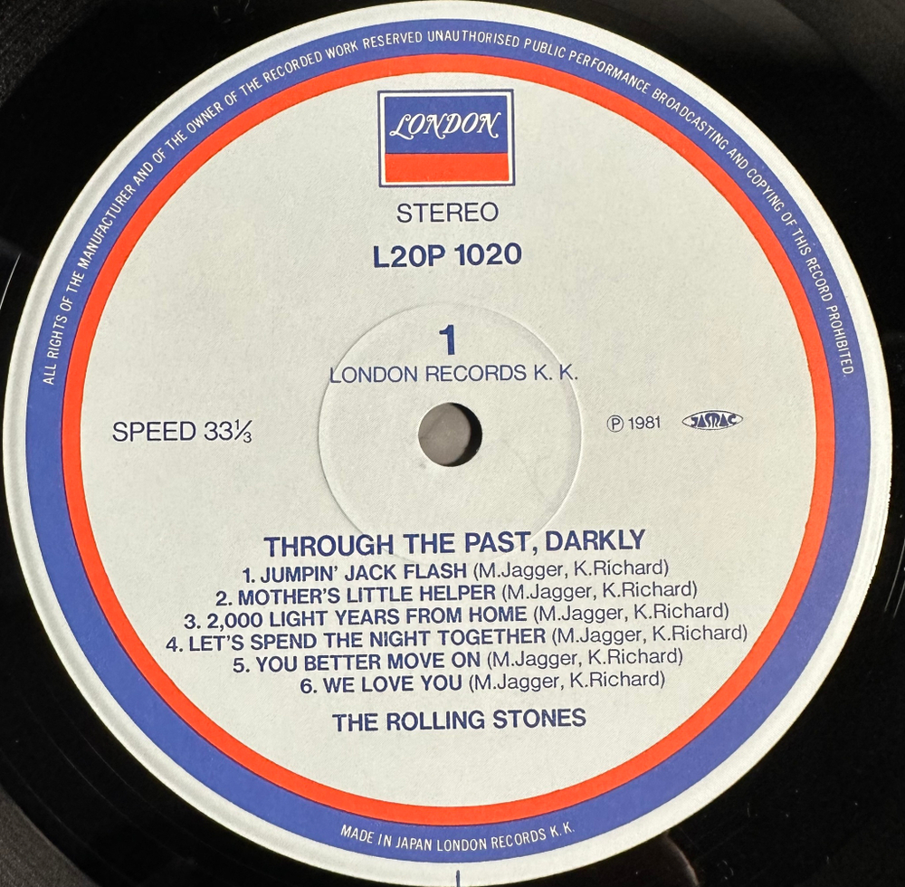 The Rolling Stones - Through The Past, Darkly (Big Hits Vol. 2) Япония 1982г.