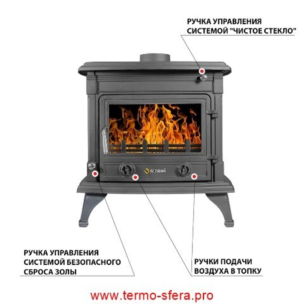 Печь-камин Везувий AST-13 "Антрацит"