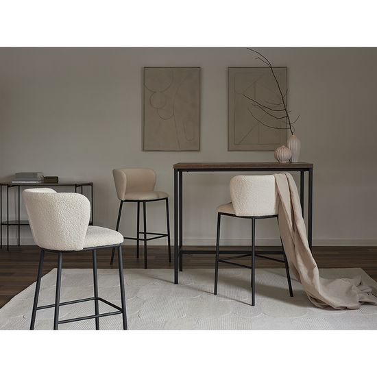 Стул барный foggy, букле, молочный