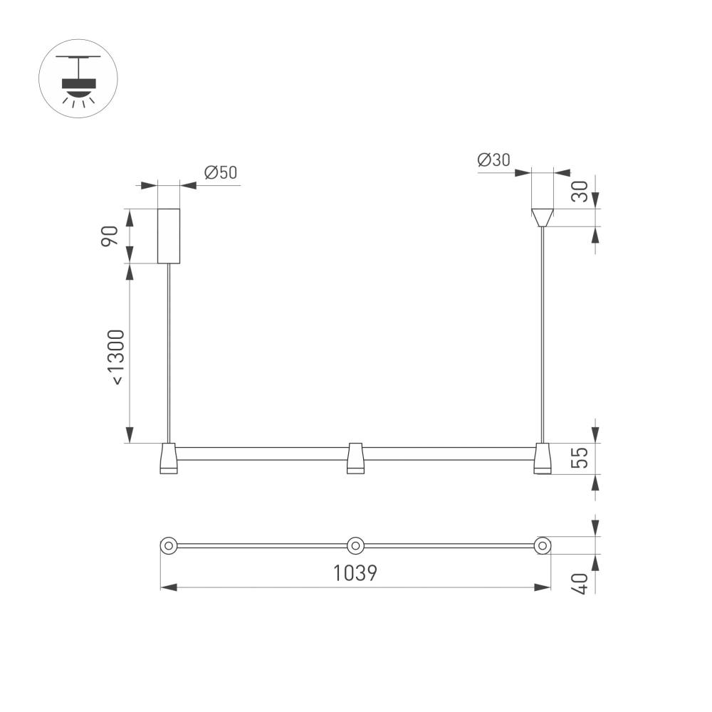 Светильник SP-ELIZEO-S1000-16W Warm3000 (WH, 35 deg, 230V) (Arlight, IP20 Металл, 3 года) 036593