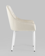 Стул Диана велюр кремовый ножки белые 4 шт