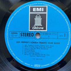 Винтажная виниловая пластинка LP The Beatles Sgt. Pepper's Lonely Hearts Club Band (Германия 1972)