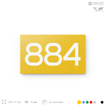 Номер на дверь 884, табличка на дверь для офиса, квартиры, кабинета, аудитории, склада, желтая 120х70 мм, Айдентика Технолоджи