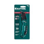 Нож трапецевидный складной 19 мм двухкомпонентная рукоятка Kraftool