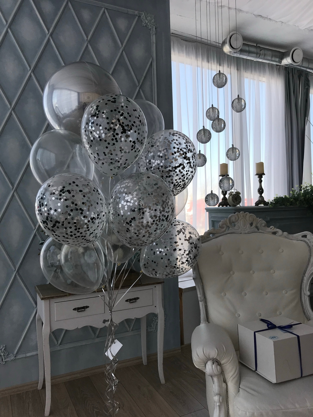 Набор шаров Стиль Серебро