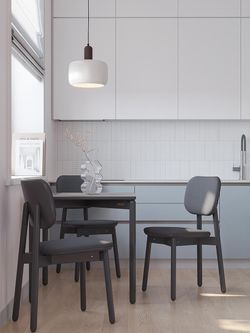 Стул с обивкой Saga, рогожка, темно-серый