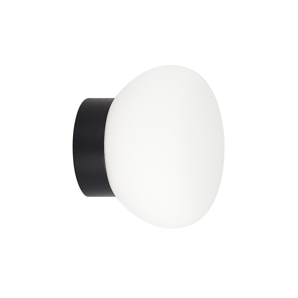 Светильник накладной MUNICH под лампу G9,  опаловое стекло,  черное основание,  D140xH115мм,  IP54