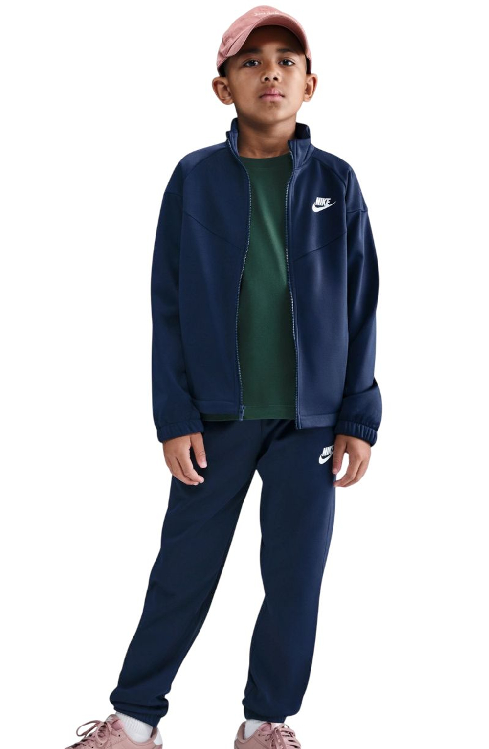 Детский теннисный костюм Nike Kids Dri-Fit Poly Knit Full Zip - midnight navy/midnight navy/white