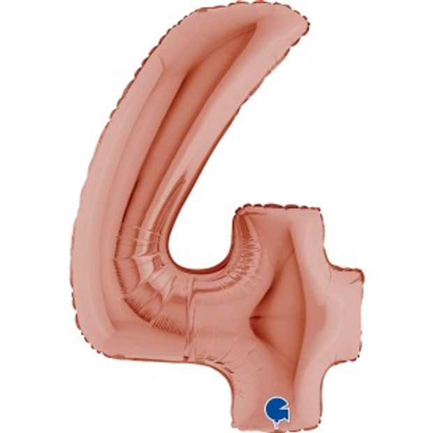 G Шар 40'' / 102 см "Цифра 4" Розовое Золото (БГ-60)