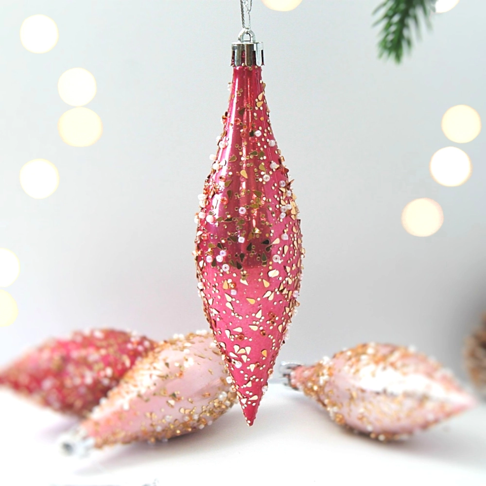 Набор украшений SHINE «Shining icicles» 14,5х4 см (4 шт.), rose pink/baby pink