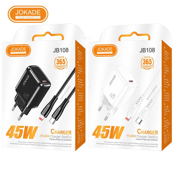 JOKADE JB0108, Зарядное устройство PD45W на устройства Type-C