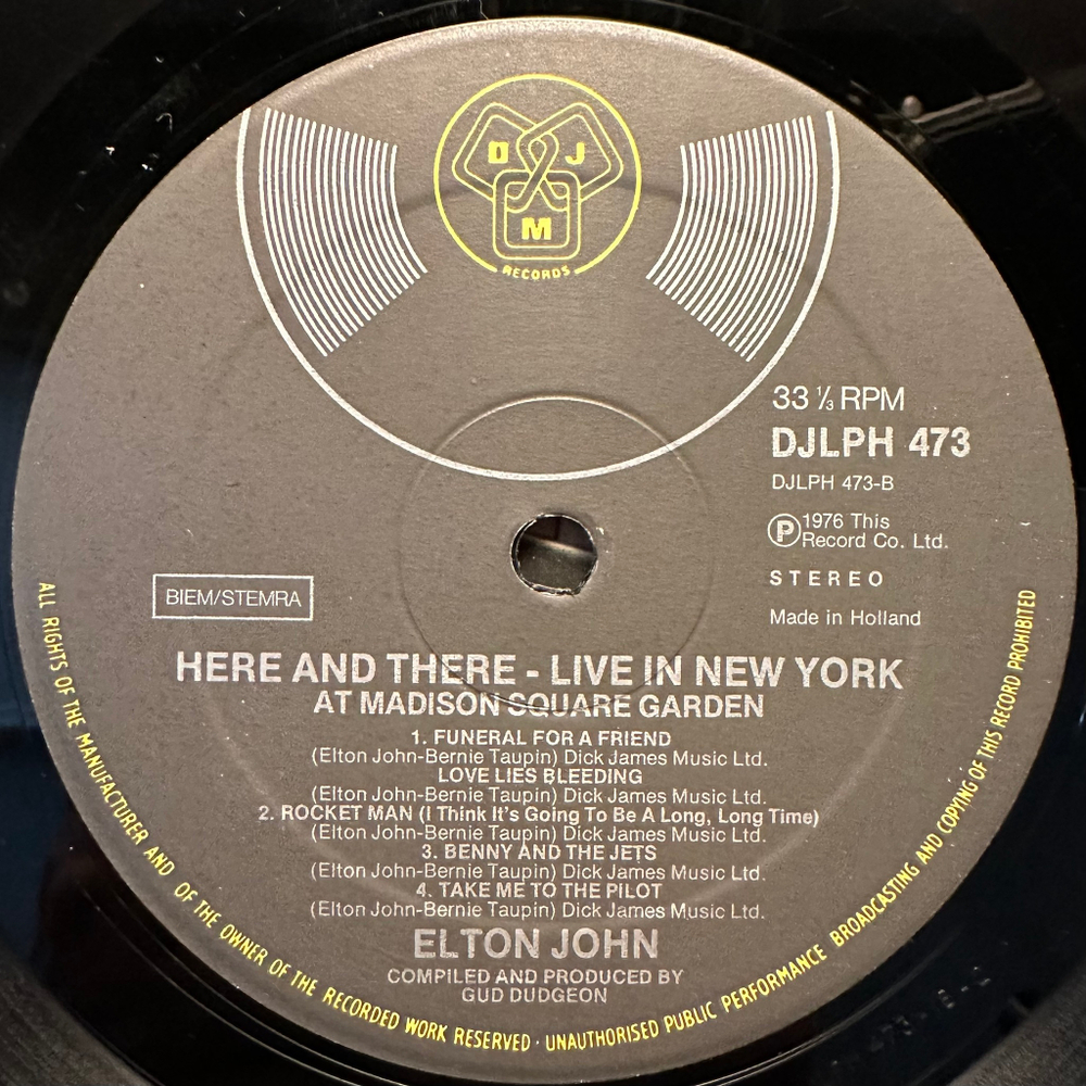 Elton John - Here And There (Голландия 1976г.)