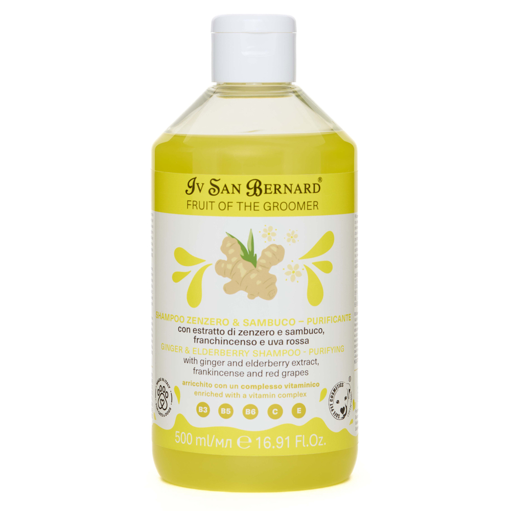 Шампунь Iv San Bernard Fruit of the Groomer Ginger&Elderbery с противовоспалительным эффектом 500 мл