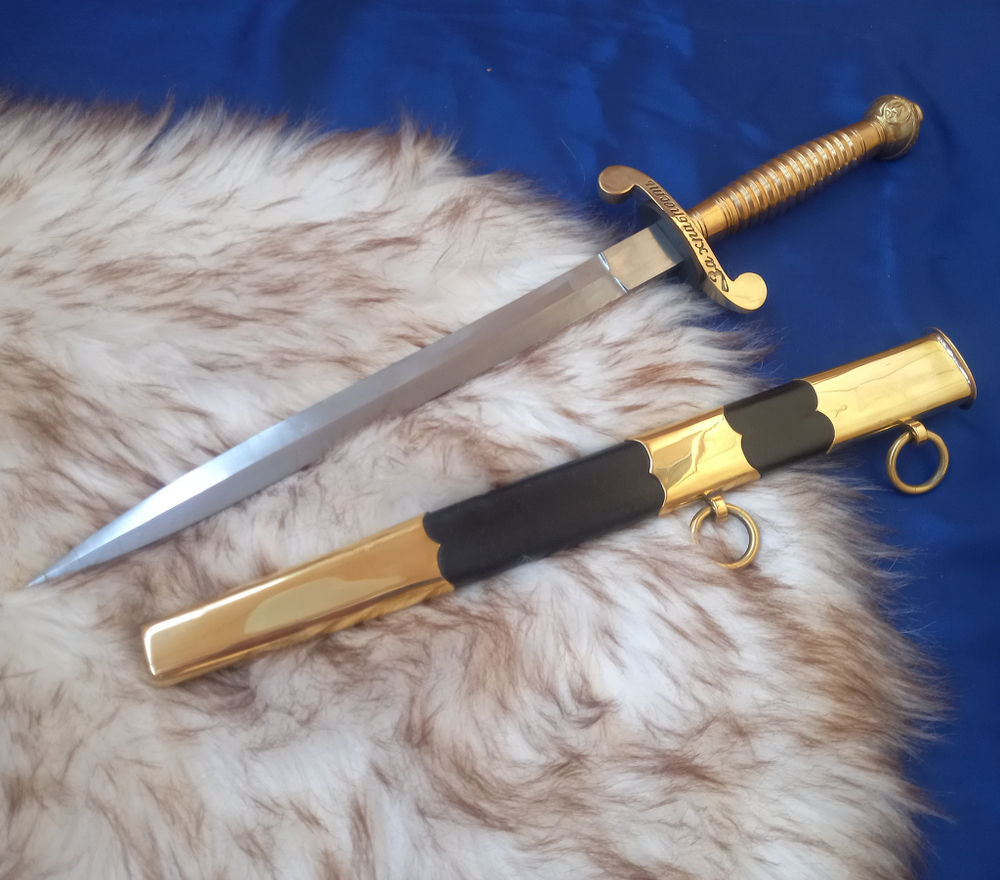 Кортик офицерский Аннинско-Георгиевский, рукоять латунь, образца 1858 г.