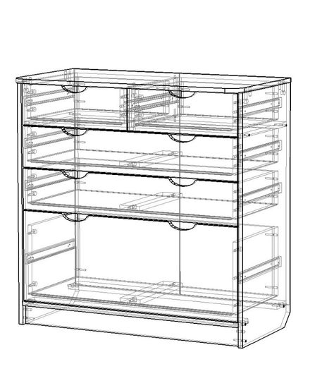 Комод ГРАНД-ЛАВОРО /900*900*453/ венге / дуб вотан