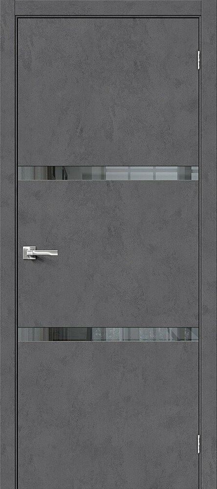 Дверь Браво-2.55 / Цвет Slate Art / Стекло Mirox Grey / Двери Браво