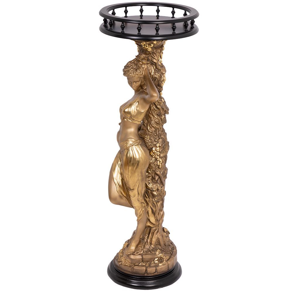 Подставка декоративная Девушка с кувшином №340/2 Бронза Орех