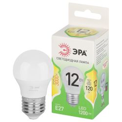 Лампа светодиодная ЭРА GREEN LINE LED P45-12W-830-E27 GL 12Вт шар теплый свет E27 | Лампы cветодиодные Шар (G/P)