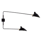 Wall design lamp AP2BD Two Arms by Serge Mouille (Black)