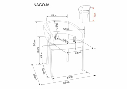 Стул SIGNAL NAGOJA t.253 бежевый/черный